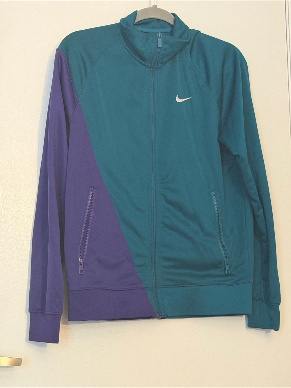 Nike Teal & Purple Color-Block Bomber Jacket